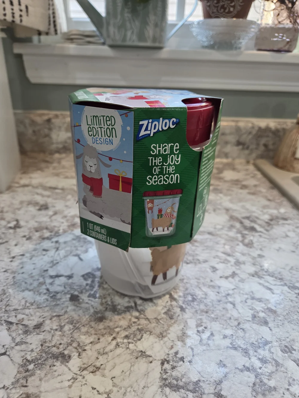 Ziploc Round Limited Edition Holiday Christmas Winter Twist Loc 2020 1 QT 2 Cups